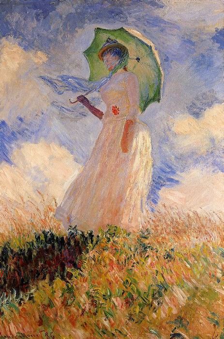 Woman with a Parasol (also known as Study of a Figure Outdoors (Facing Left)) — Claude Oscar Monet