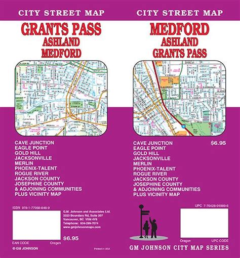 Medford / Ashland / Grants Pass, Oregon Street Map - GM Johnson Maps