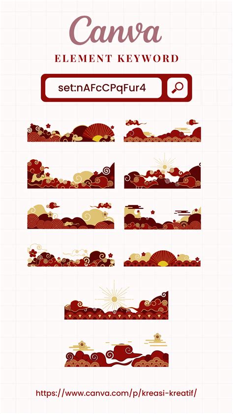 Canva Element Keyword and Illustration for Chinese Style Auspicious Cloud - set_nAFcCPqFur4 in ...