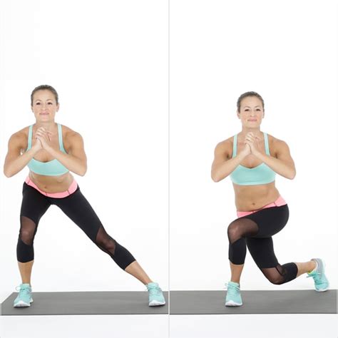 Side Lunge to Curtsy Squat | Bodyweight Workout For Legs and Abs | POPSUGAR Fitness Photo 2