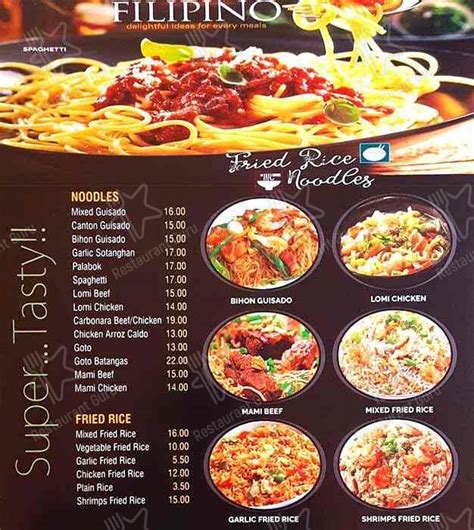 Menu at Manila Pinoy bakery, Abu Dhabi, 17 Al Lammadh St