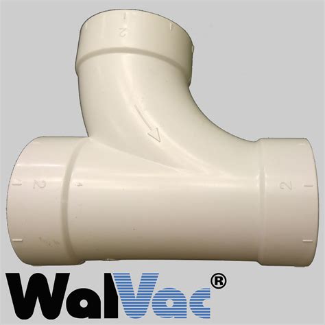 90 Degree Sweeping Tee WYE PVC Fitting, Female Ends (4324) — WalVac ...