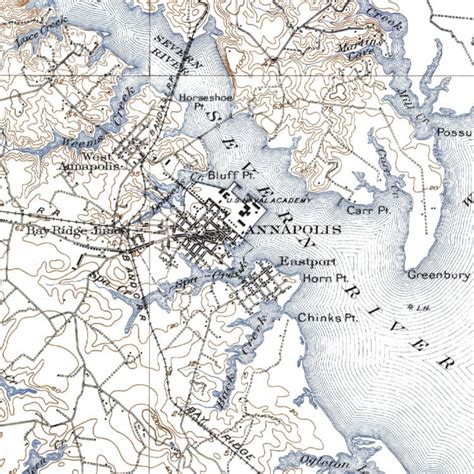 Anne Arundel County Map Historical Topographic Map 1907 | Etsy