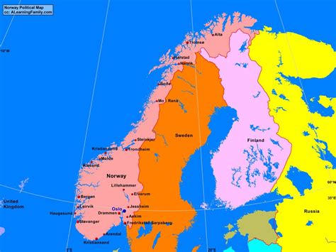 Norway Political Map - A Learning Family