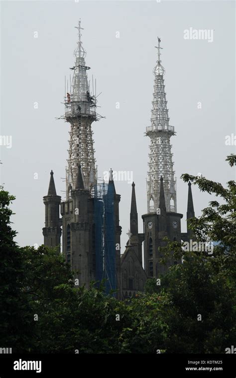 JAKARTA, INDONESIA - 14 JULY, 2017: Jakarta Cathedral or Gereja Katedral. Roman Catholic ...