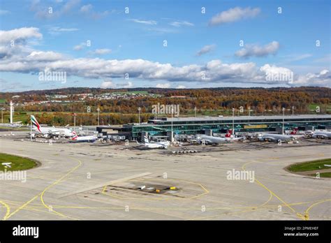 Zurich, Switzerland – November 16, 2022: Aerial view of Zurich Airport ...