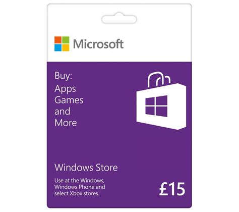 MICROSOFT Windows Store Gift Card - £15 Deals | PC World