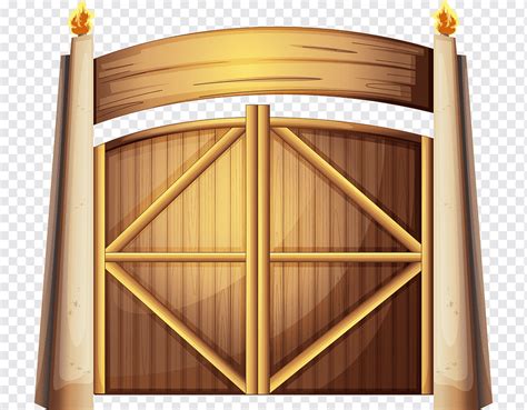 Gate Cartoon Illustration, Cottage door, angle, child, furniture png | PNGWing