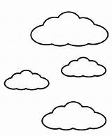 Cloud Coloring Page Toddlers  Pages Picture cloud Stencil sketch template