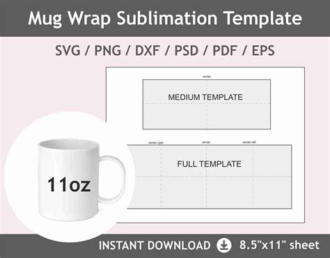 11 Oz Mug Sublimation Template Free Download - Printable Templates