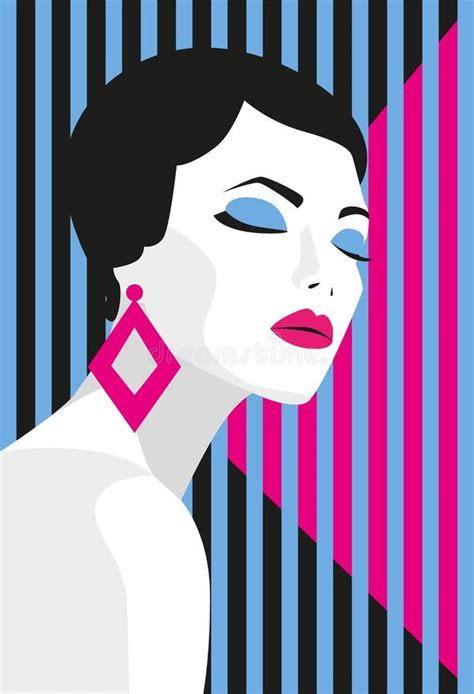 Fashion Girl. Bold, Minimal Style. Pop Art. OpArt, Positive Negative ...