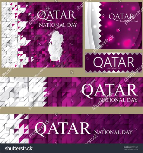 Qatar National Day, Qatari Flag Polygons (Vector Art) - 237276127 ...