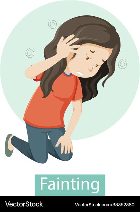 Cartoon character with fainting symptoms Vector Image