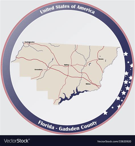 Map gadsden county in florida Royalty Free Vector Image