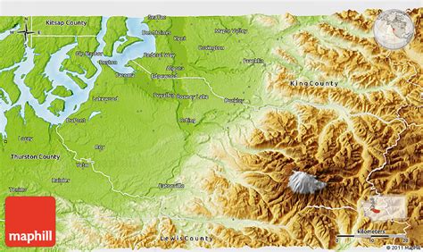 Physical 3D Map of Pierce County