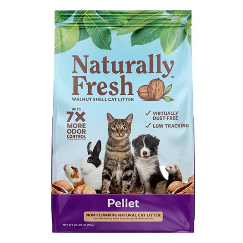 Naturally Fresh Pellet Non-Clumping Walnut Cat Litter - Low Dust, Low Tracking, Natural