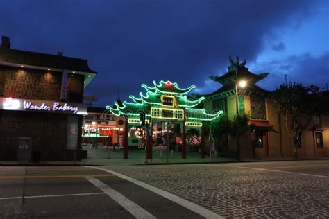 Los Angeles, California - Chinatown by Night Editorial Photo - Image of ...