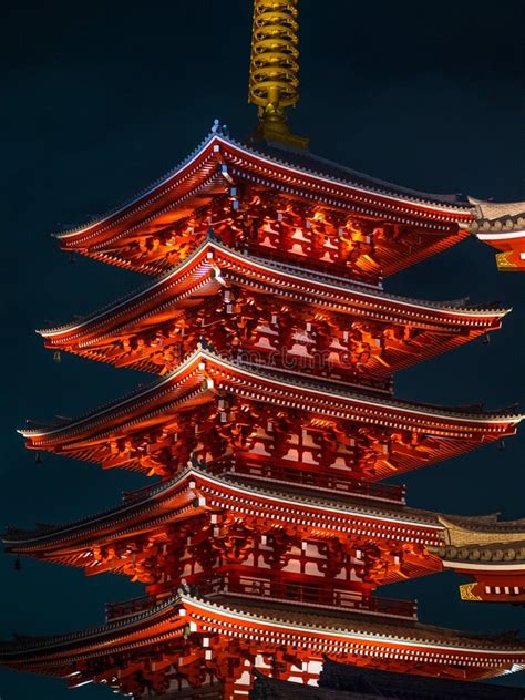 Most Famous Temple in Tokyo - Senso-Ji Temple at Night - TOKYO, JAPAN - JUNE 12, 2018 Editorial ...