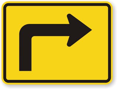 Right Directional Arrow Sign - Sharp Turn Sign, SKU: X- - ClipArt Best ...