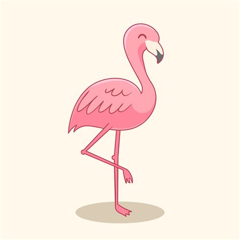 Flamingo Cartoon Cute Pink Bird Illustrations 3513816 Vector Art at ...