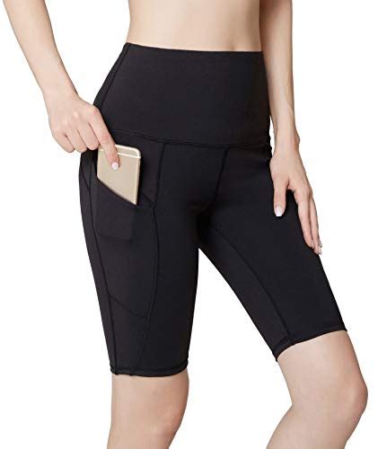 Custers Night High Waist Out Pocket Yoga Short Tummy Control Workout Running 4 Way Stretch Yoga ...