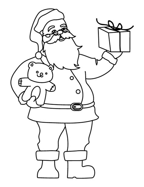 Printable Santa Claus And Presents Coloring Page