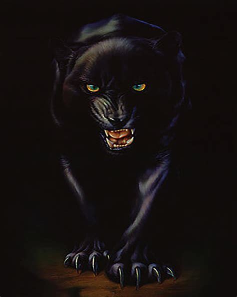 Stalking Black Panther Wildlife Art Print Home Decor - Etsy