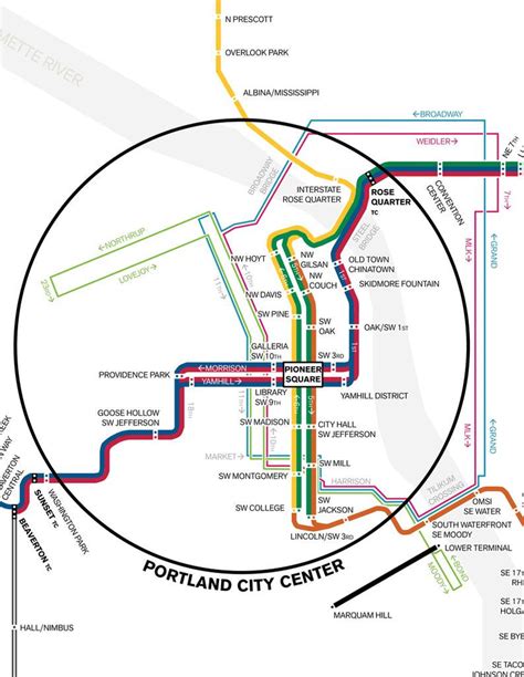 Portland MAX light rail, streetcar and aerial tram map – 53 Studio