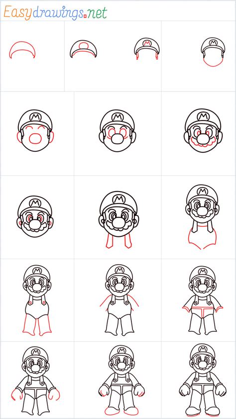 How to Draw a Mario step by step - [16 Easy Phase]