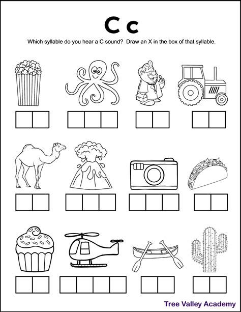 Letter C Sound Worksheets - Tree Valley Academy