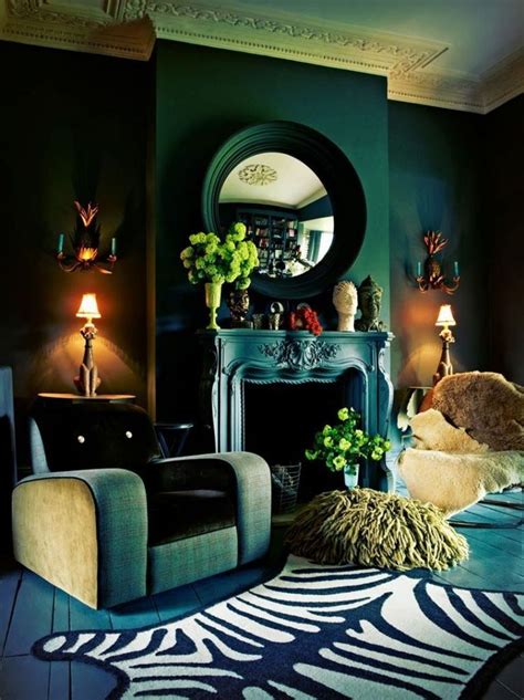 98 Beautiful Dark Green Living Room Wall Design Ideas - homydezign.com | Interior deco, Living ...