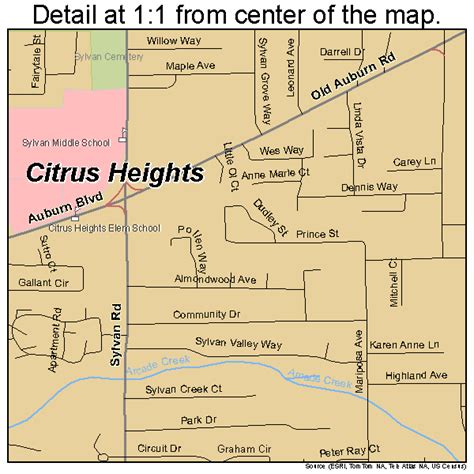 Citrus Heights California Street Map 0613588