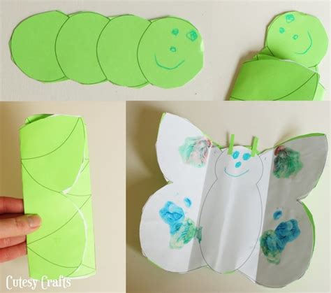 Caterpillar into Butterfly Craft for Kids - Cutesy Crafts