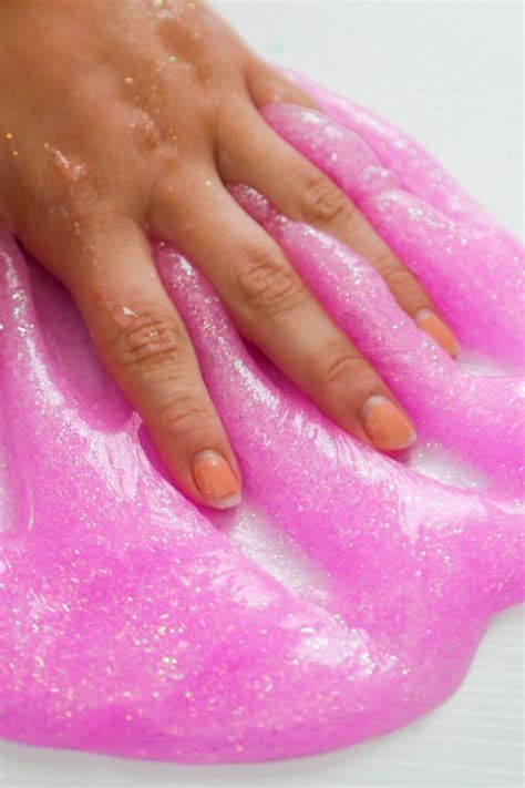 Pink Slime with 2 Ingredients Glitter Glue Slime Recipe