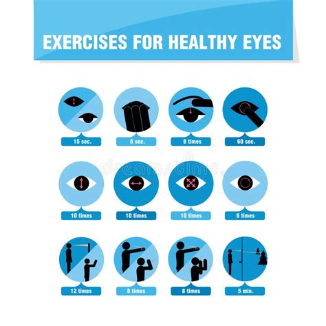 Exercises for Healthy Eyes. Stock Vector - Illustration of exercise ...