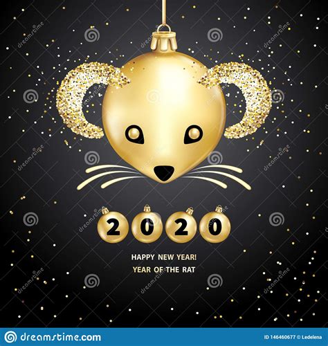 2020 Year of the RAT stock vector. Illustration of january - 146460677