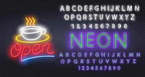 Premium Vector | Neon tube alphabet font illustration