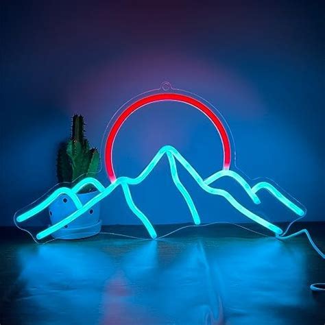 Amazon.com : Sunrise Sunset Neon Sign Dimmable Wave Neon Sign Tropical ...