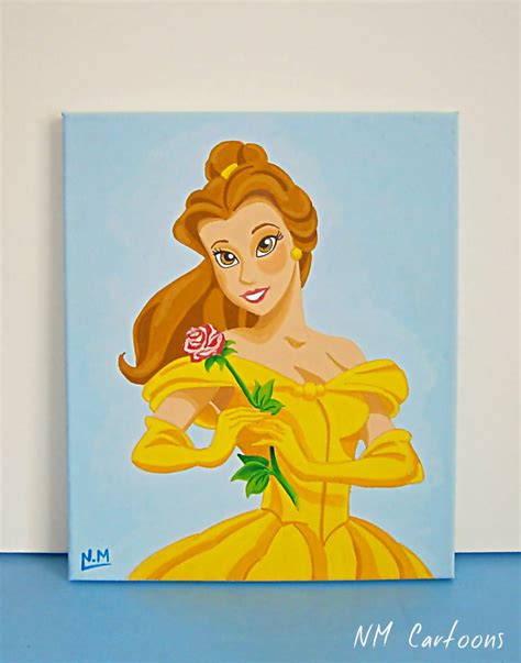 Belle Disney Princess Canvas, Acrylic Painting for Kids Rooms or Playrooms, Art for Kids, 25x30 ...