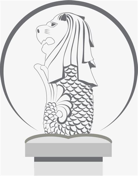 Transparent merlion PNG and Vector | Singapore art, Merlion singapore, Disney art drawings