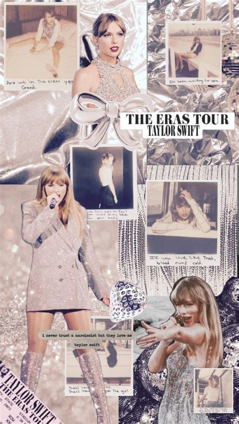 collage of taylor swift photos and images from her new album, the bras tour taylor swift