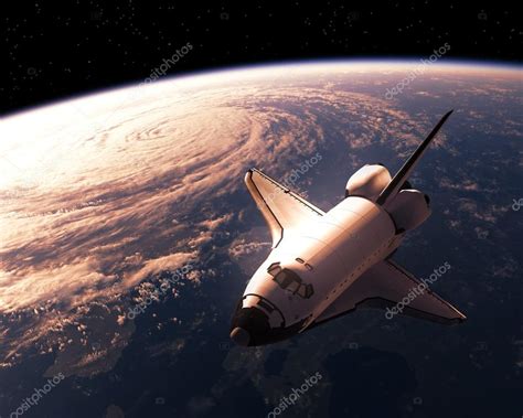 Space Shuttle Orbiting Planet Earth Stock Photo by ©3DSculptor 120274418