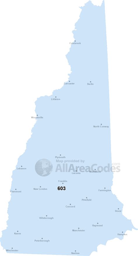 New Hampshire Area Code Map - Agathe Laetitia