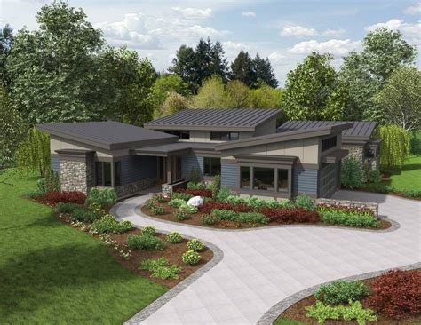 The Caprica: Contemporary Ranch House Plan | Ranch style house plans ...