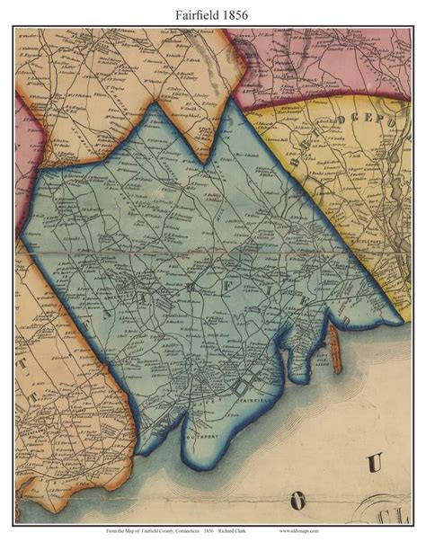 Fairfield, Connecticut 1856 Fairfield Co. - Old Map Custom Print - OLD MAPS