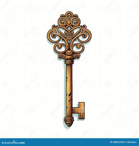 Simple Ancient Key Minimalistic Drawing AI Generated Stock Illustration - Illustration of ...