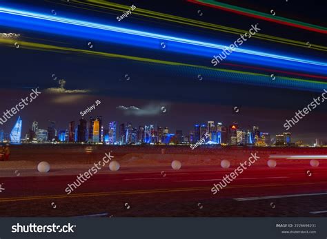 Doha Corniche Skyline Night View 14112022 Stock Photo 2226694231 ...