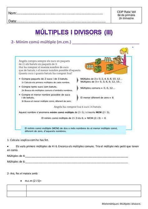 Multiples i divisors complet