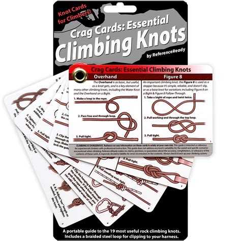 Buy Crag Cards Essential Climbing Knots - Portable & Rugged Guide to 19 Rock Climbing Knots ...