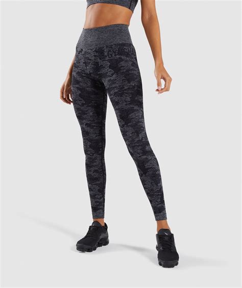 Gymshark Camo Seamless Leggings - Lavender Grey | Gymshark Legging ...